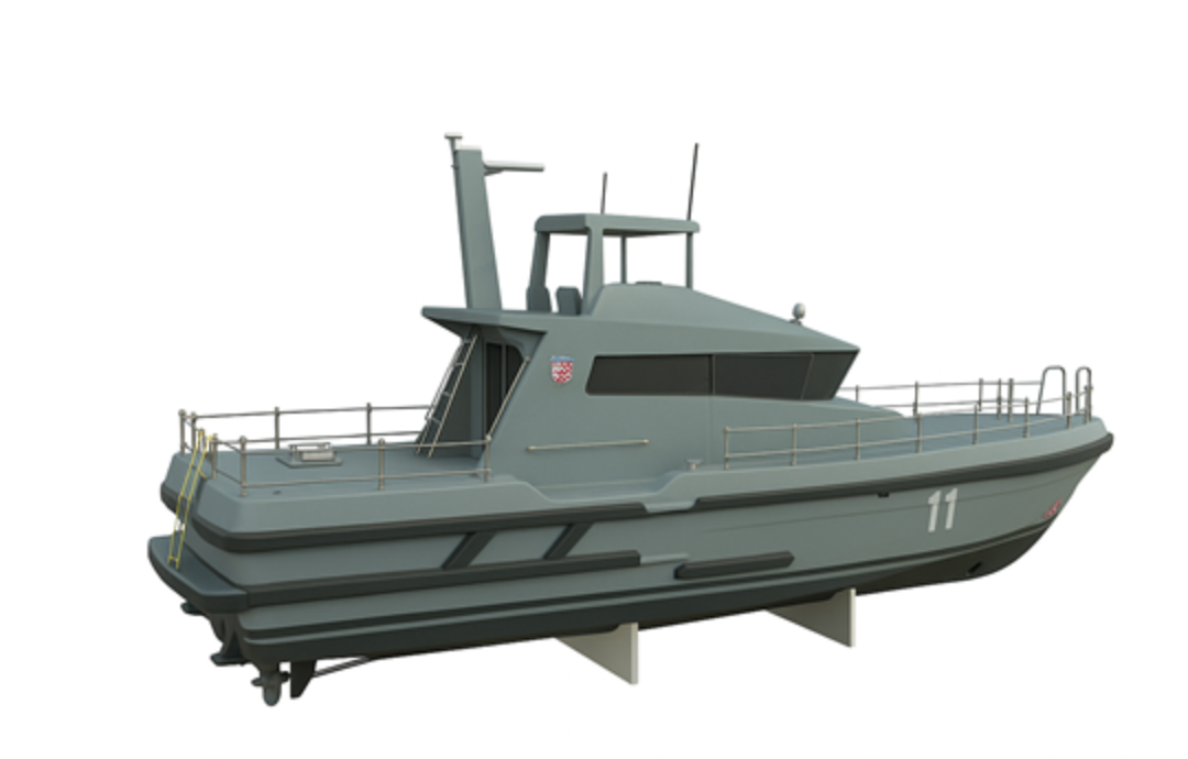 Grey presentation ship model